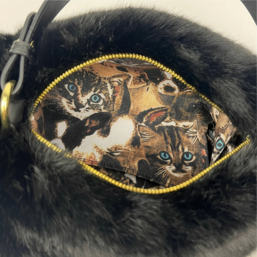 Faux Fur Cat Handbag